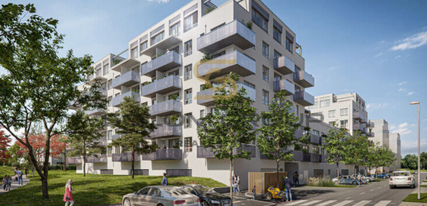 Pronájem NOVÉHO bytu 1+kk/Balkon, 37,4 m² + garážové stání, Dolní Měcholupy