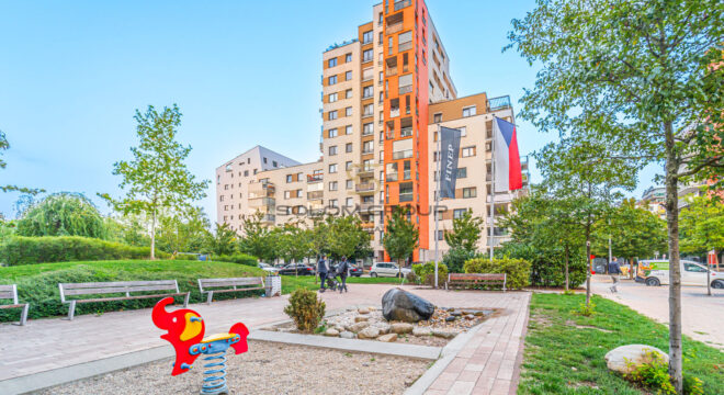 Prodej NOVÉHO bytu 2+kk/B, 50,2 m², GS, sklep, Vysočany – Pod Harfou