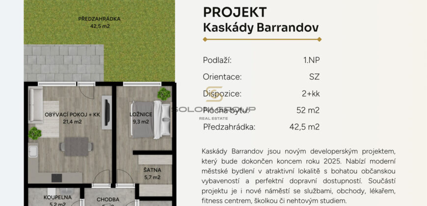 Prodej 2+kk/Předzahrádka + komora v bytě, 94 m2 + sklepní kóje + parkovací stání. Barrandov.
