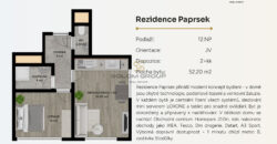 Prodej NOVÉHO bytu 2+kk, 52m2 + parkovací stání + zděný sklep, Rezidence Stodůlky.