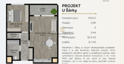 Prodej NOVÉHO bytu 2+kk/Lodžie + komora v bytě, 59 m². Parkovací stání + sklep. Novostavba. Praha 6