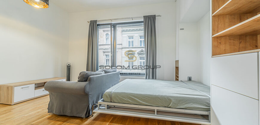 Pronájem 1kk, 30 m2, Praha 5 – Smíchov, Grafická, novostavba, zařízeno