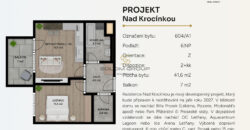 Prodej bytu 2+kk/B, 48 m², DV, Nad Krocínkou – Praha 9, Prosek, novostavba