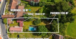 Prodej rekreačního domu 3+kk + dům pro hosty + garáž + bazén + pozemek o výměře 1.195 m². Velký Bor.