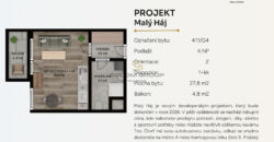 Prodej NOVÉHO bytu 1+kk/Balkon, 33,5 m² + parkovací stání. Novostavba. Praha 10.