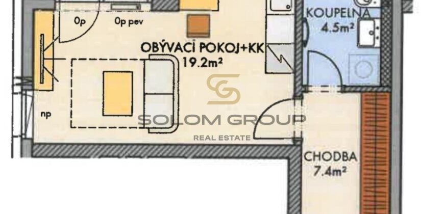 Pronájem bytu 1+kk, 32 m²/Terasa, novostavba, Praha 6 – Ruzyně + garážové stání + sklep