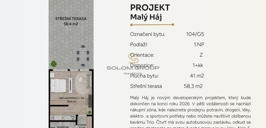 Prodej NOVÉHO bytu 2+kk/Balkon, 99,3 m² + parkovací stání + sklep, Novostavba. Praha 10