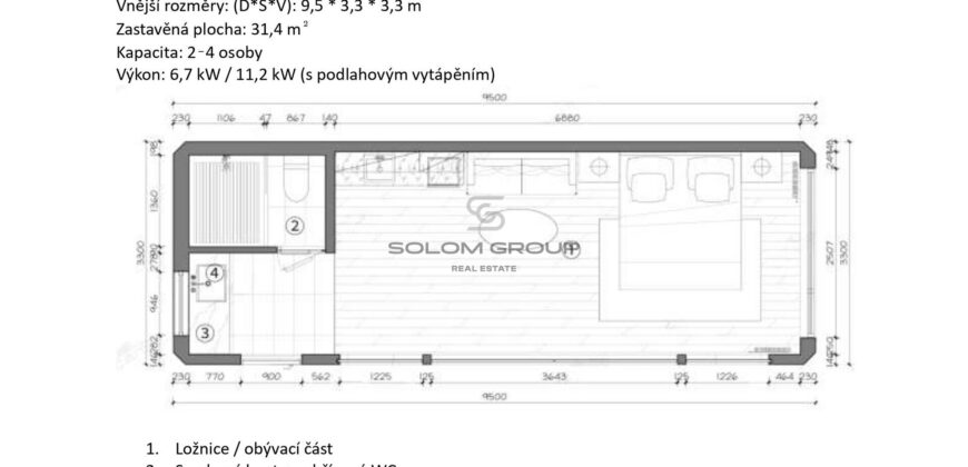 Prodej luxusního mobilního domu 32 m² – ideální pro glamping / investici / rekreaci / bydlení
