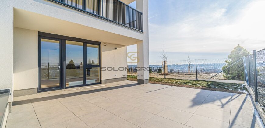 Prodej nového bytu 4+kk 94m²/Předzahrádka 134m²/Terasa, DV, GS, sklep / Praha 6-Ruzyně, novostavba