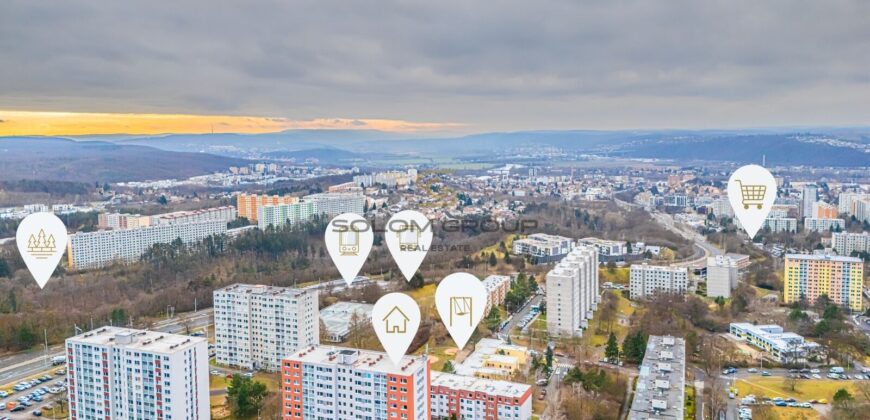 Prodej bytu 3+kk/Lodžie, 62 m², komora na chodbě, po úpravách, Modřany, OV