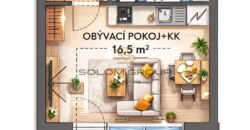 Pronájem NOVÉHO bytu 1+kk/Balkon, 27,3 m² + garážové stání, Dolní Měcholupy, ulice Honzíkova
