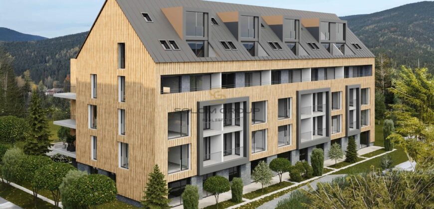 Prodej horského apartmánu 4+kk/Lodžie, terasa,106 m², Harrachov, parkovací stání, sklep, novostavba