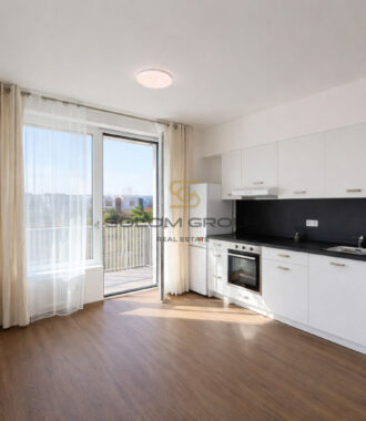 Pronájem NOVÉHO bytu 1+kk/Balkon, 47,3 m² + garážové stání + sklep, Dolní Měcholupy, ulice Honzíkova