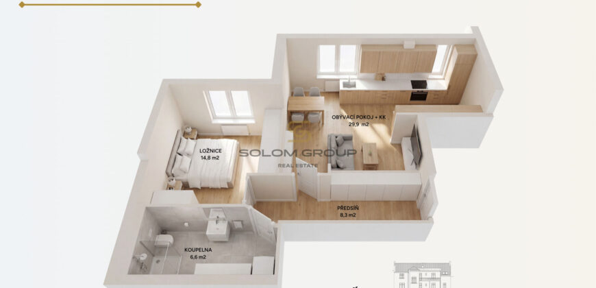 Prodej bytu 2+kk 61 m2, DV, Dřevěná, Plzeň