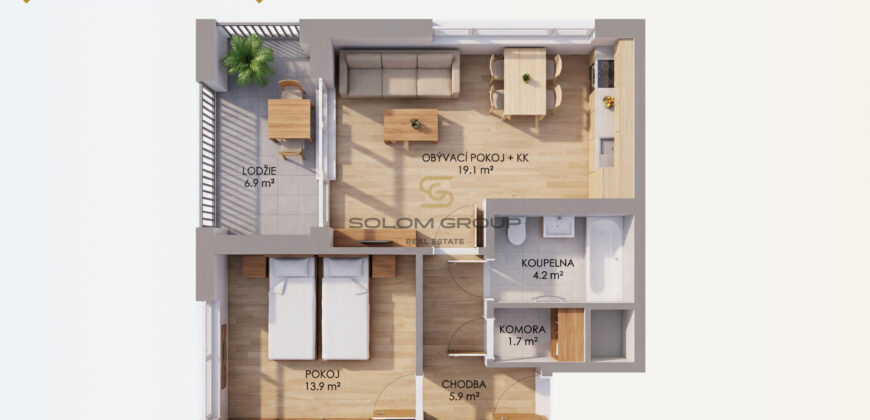 Prodej nového bytu 2+kk/B, 54,2 m², DV, Praha 5 – Hlubočepy, novostavba