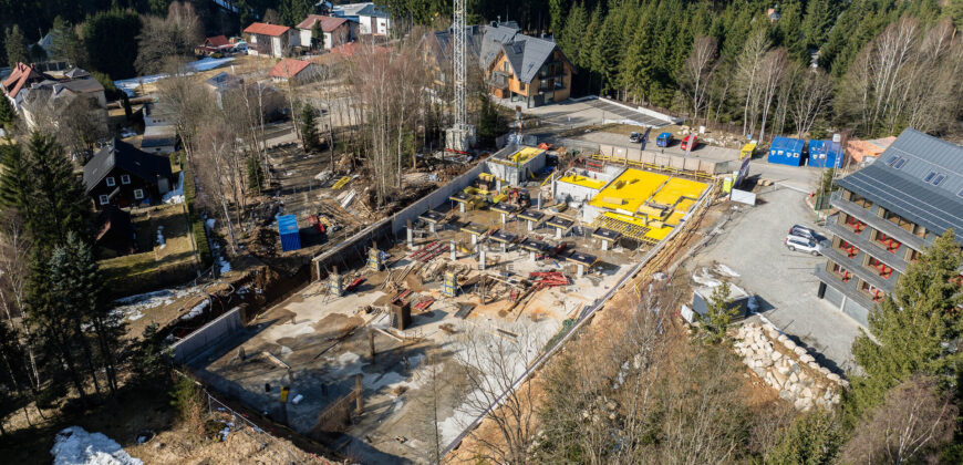 Prodej horského apartmánu 2+kk/Lodžie, 54 m², Harrachov, parkovací stání + sklep, novostavba