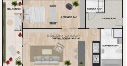 Prodej nového bytu 2+kk/B, 54,9 m², DV, Praha 5 – Hlubočepy, novostavba