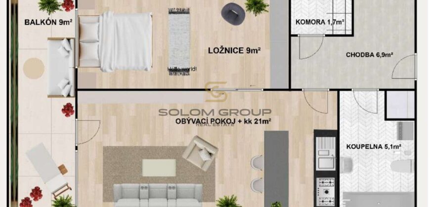 Prodej nového bytu 2+kk/B, 54,9 m², DV, Praha 5 – Hlubočepy, novostavba