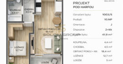 Prodej NOVÉHO bytu 2+kk/B, 50,2 m², GS, sklep, Vysočany – Pod Harfou