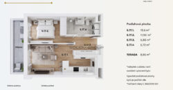 Prodej bytu 2+kk/T, 53 m², DV, GS, Praha – Kbely, novostavba