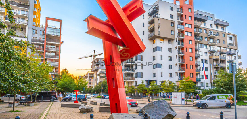 Prodej bytu 2+kk/B, 46 m², OV, GS, Harfa Park – Praha 9, Vysočany, novostavba