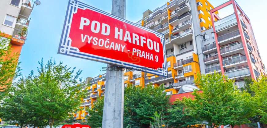 Prodej bytu 2+kk/B, 46 m², OV, GS, Harfa Park – Praha 9, Vysočany, novostavba