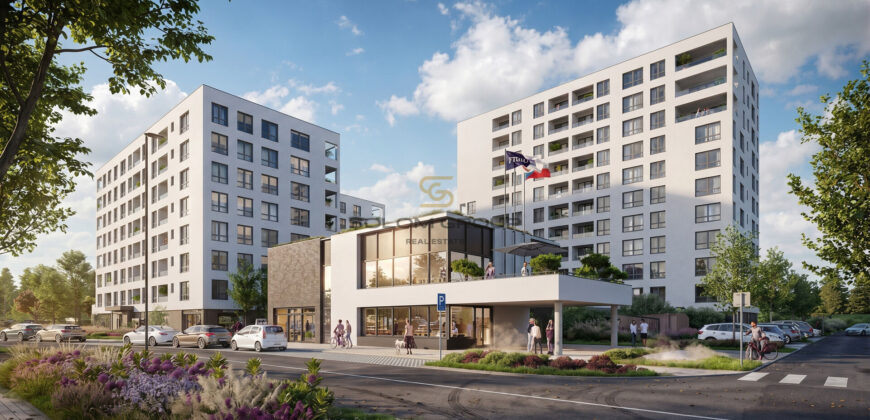 Prodej bytu 2+kk/B, 46 m², OV, GS, Harfa Park – Praha 9, Vysočany, novostavba