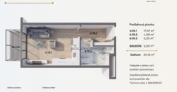 Prodej bytu 1+kk/Balkon, 29,12 m², garážové stání, sklep, DV, Praha – Kbely, novostavba