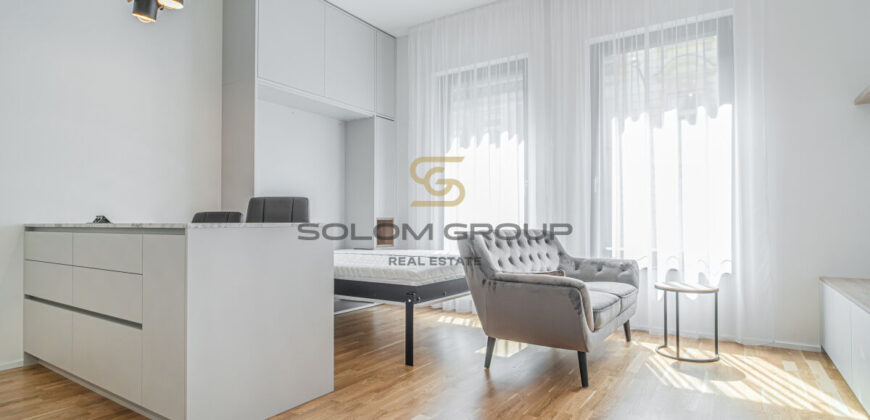 Pronájem 1kk, 30 m2, Praha 5 – Smíchov, Grafická, novostavba, zařízeno