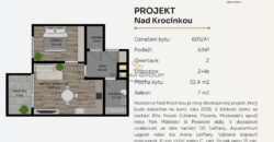 Prodej NOVÉHO bytu 2+kk/Balkon, 59,5 m², komora v bytě, Rezidence Nad Krocínkou, DV, novostavba